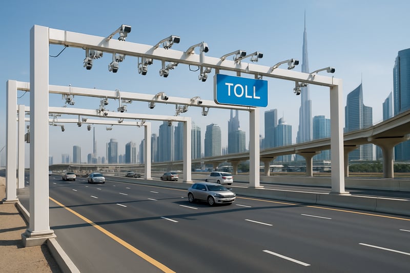 Dubai toll road infrastructure with modern technology
