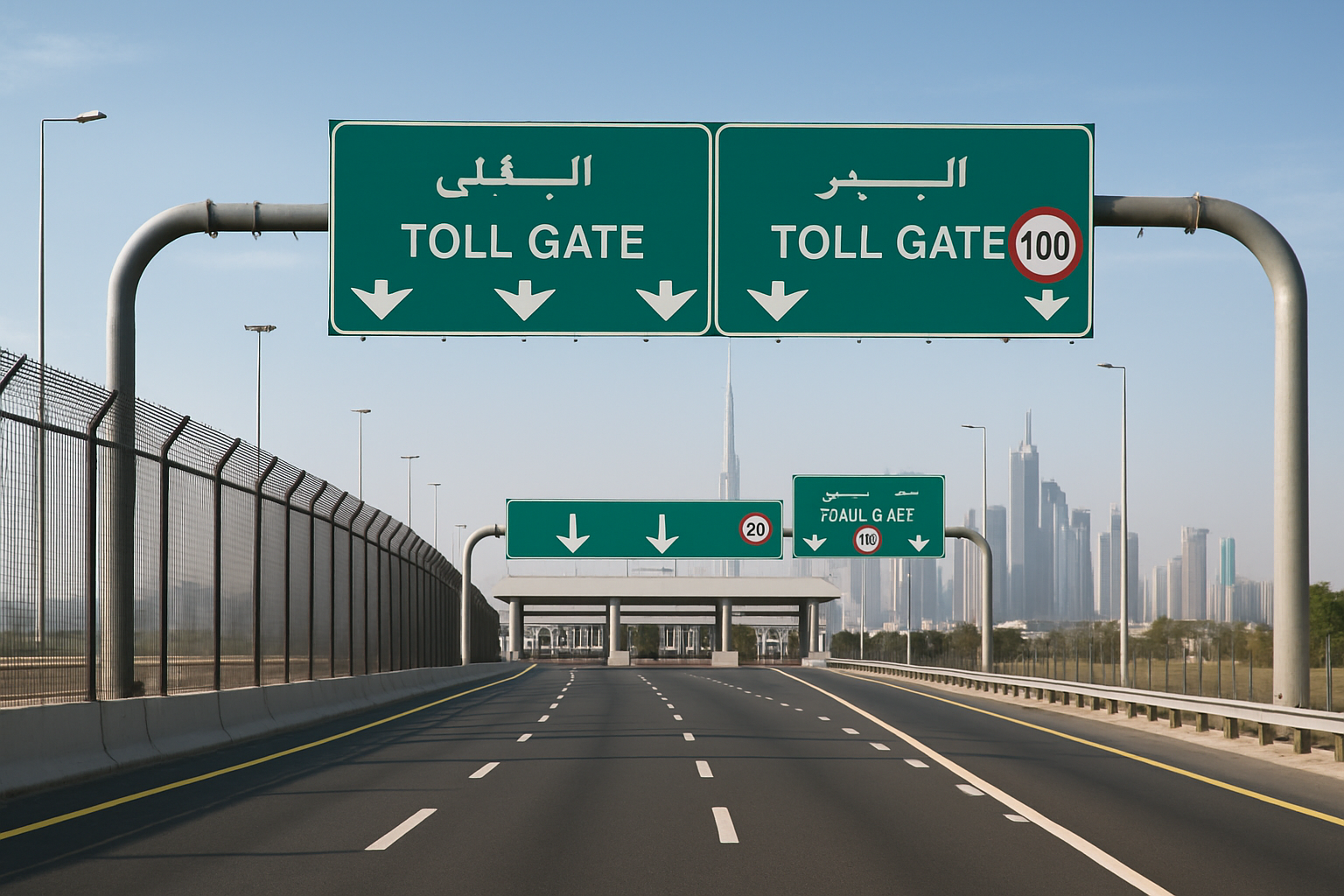 Safe and secure Dubai toll road infrastructure